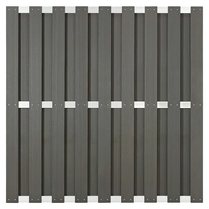 Sichtschutzelement Palma - 180 x 180 cm, Anthrazit - Dunkelgrauer WPC-Zaun für den Außenbereich mit stabilen Querstreben für Privatsphäre und Langlebigkeit.