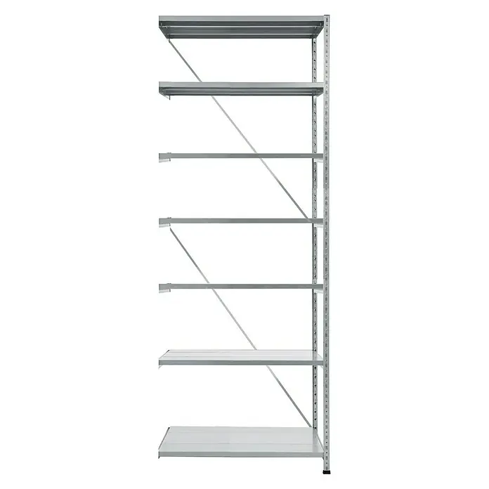 Scholz Metallregal Anbauelement - Höhe: 300 cm, B x T: 81 x 60 cm, Traglast pro Boden: 260 kg, Anzahl Böden: 7 Stk., Stecken, Silber - Metallregal mit sieben Ablagen, ideal für Lagerung und Organisation. Das Regal ist robust und bietet viel Stauraum.