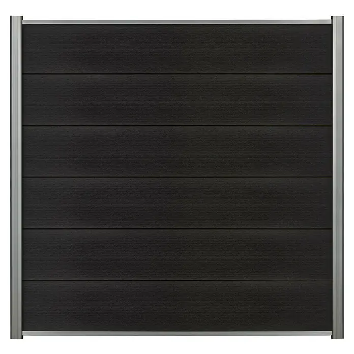 Sichtschutzelement Verona - 177,3 x 84 cm, Anthrazit, 3 -tlg. - Dunkelgraue Zaunwand mit silberfarbenem Rahmen. Diese Zaunwand bietet Privatsphäre und ist ein stilvolles Gestaltungselement für jeden Außenbereich.