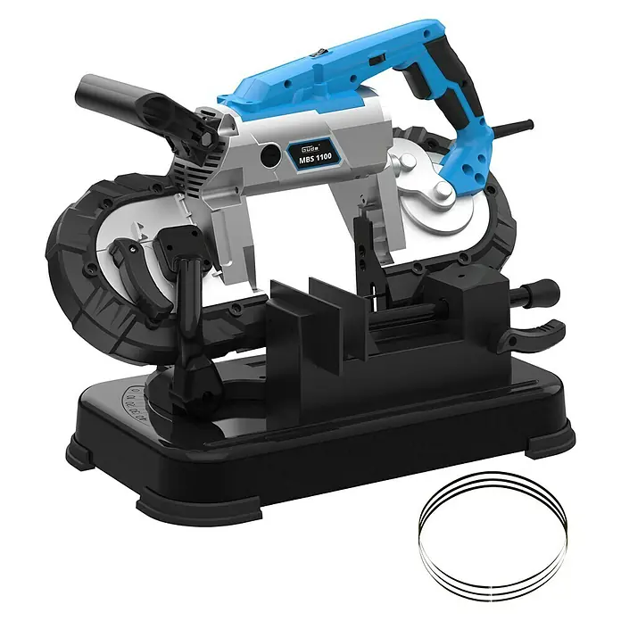 Güde Metallbandsäge MBS 1100 - 1.100 W - Bild einer Güde MBS 1100 Metallbandsäge in Blau und Schwarz.