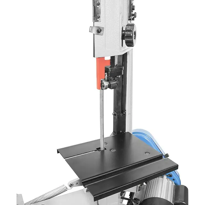 Güde Metallbandsäge MBS 116 - 550 W - Nahaufnahme einer Bandsäge. Diese Bandsäge ist robust und vielseitig, ideal zum Schneiden verschiedener Materialien.