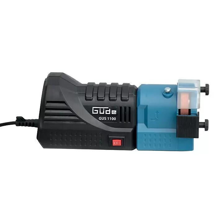 Güde Bohrerschärfgerät - 110 W, 1.500 U/min - 5.500 U/min - Güde GUS 1100 Bohrer-Schleifgerät, schwarz-blau, mit rotem Netzschalter, zum präzisen Werkzeugschärfen.