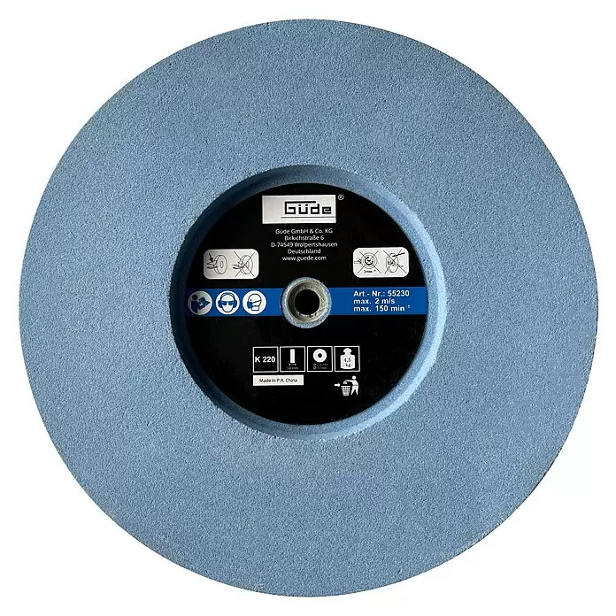 Güde Schleifscheibe - Durchmesser: 250 mm, Körnung: 220 K - Blauer Güde Schleifstein (K 220 Körnung), 250x50mm, 4,5kg. Ideal für Schleif- und Schärfanwendungen.