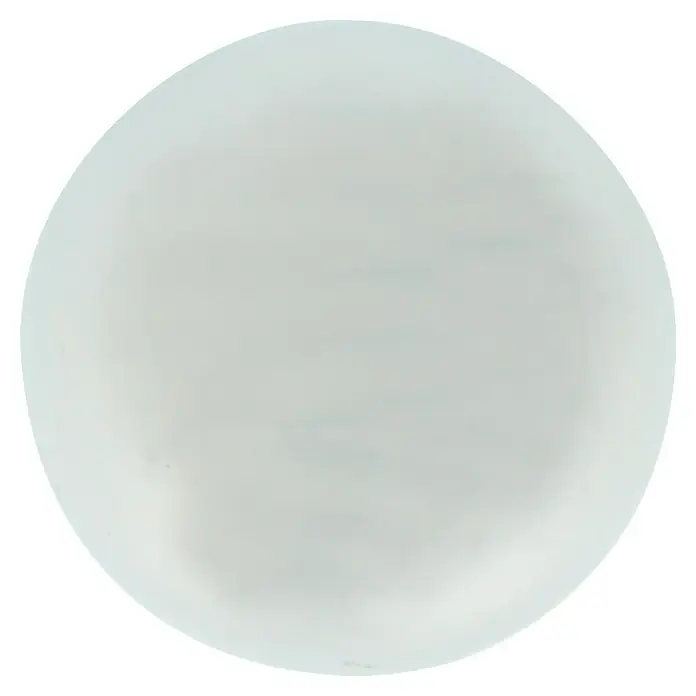 Häfele Pomo para muebles - Tipo de tirador del mueble: Botón, Ø x Al: 25 x 35 mm, Cromado, Plateado - Primer plano de un plato redondo y vacío con una superficie blanca lisa, perfecto para presentar diversos platos culinarios.