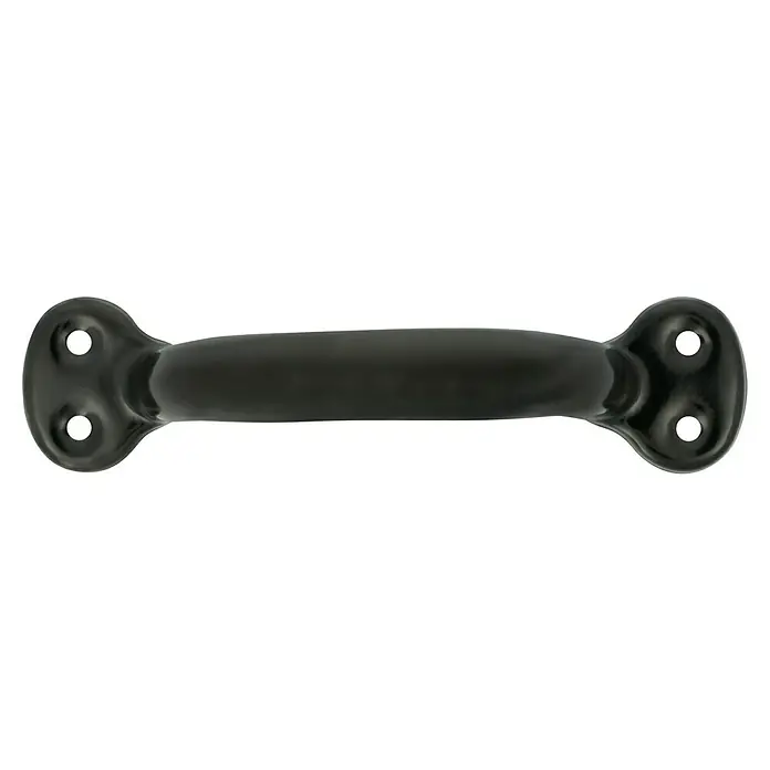 Häfele Tirador para muebles - Tipo de tirador del mueble: Estribo, Distancia entre orificios: 99 mm, Acero, Brillante, Negro - Tirador de muebles negro metálico con orificios de montaje para cajones o puertas de armarios. Ideal para proyectos de bricolaje y renovaciones de muebles.