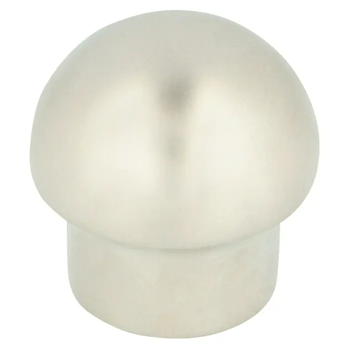 Häfele Pomo para muebles - Tipo de tirador del mueble: Botón, Ø x Al: 22 x 25 mm, Niquelado - Primer plano de un tirador de mueble redondo de color plateado con base cilíndrica sobre fondo negro.