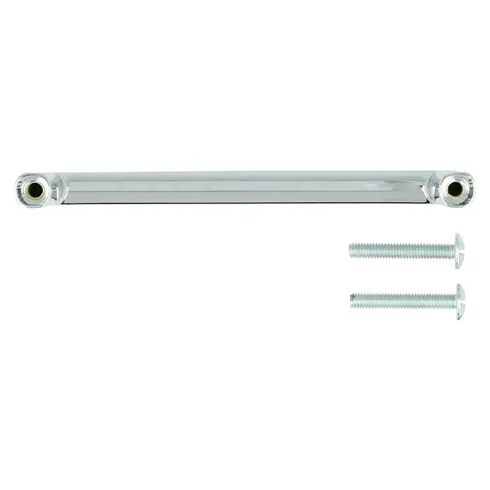 Häfele Tirador para muebles - Tipo de tirador del mueble: Estribo, Acero, Cromado, Distancia entre orificios: 96 mm, Acabado: Satinado - Una barra de toalla cromada brillante con dos tornillos a juego. Perfecta para cualquier baño para colgar las toallas con estilo.