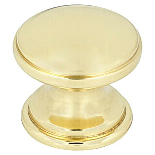 Pomo para muebles (Tipo de tirador del mueble: Botón, Ø x Al: 25 x 22 mm, Dorado)