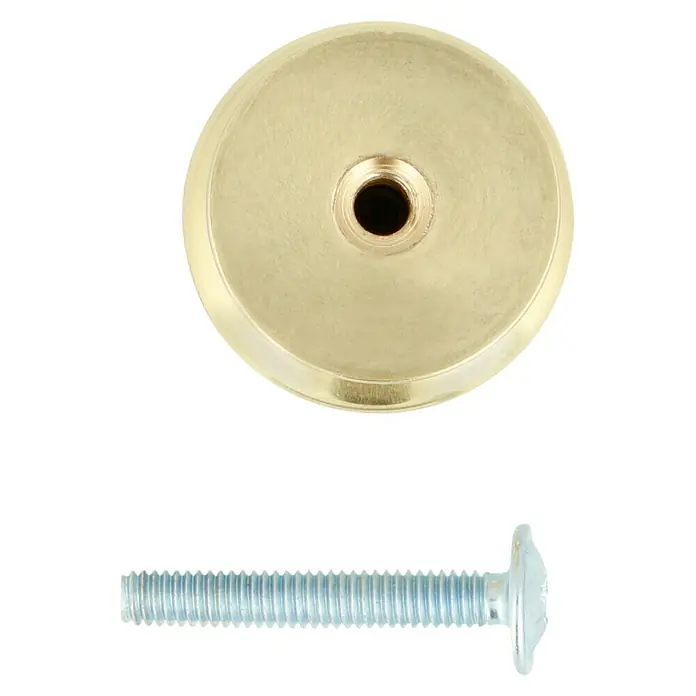 Häfele Pomo para muebles - Tipo de tirador del mueble: Botón, Ø x Al: 25 x 22 mm, Dorado - Un pomo dorado con un tornillo debajo. Ideal para muebles y cajones, añadiendo un toque elegante a cualquier habitación.