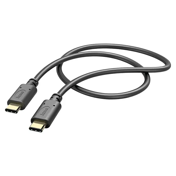 Hama USB-Ladekabel - Schwarz, Länge: 1,5 m, USB C-Stecker - USB-C auf USB-C Kabel von Hama, ideal für schnelle Datenübertragung und zum Aufladen von Geräten. Das Kabel ist robust und flexibel.