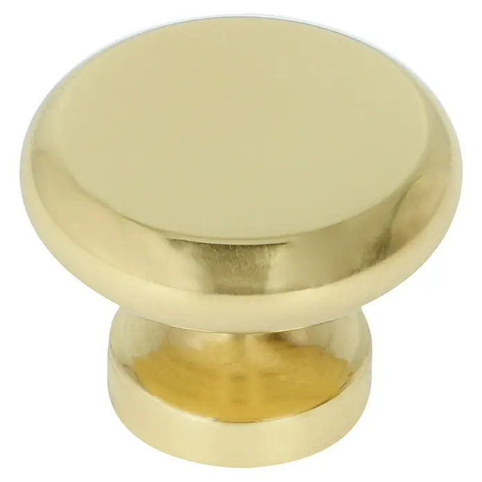 Häfele Pomo para muebles - Tipo de tirador del mueble: Botón, Ø x Al: 30 x 22 mm - Pomo dorado para muebles con una superficie brillante. El pomo redondo es perfecto para cajones y armarios.