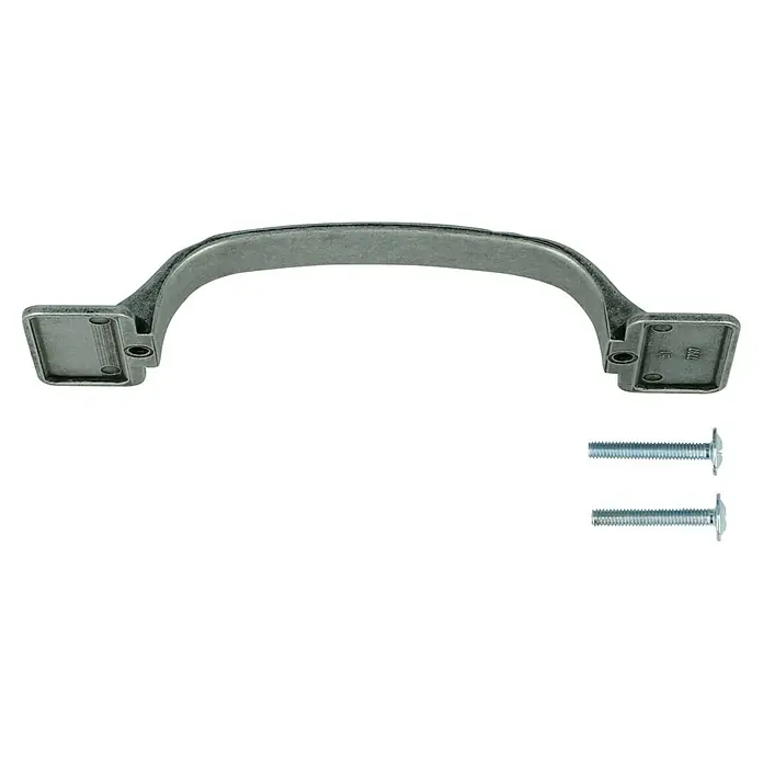 Häfele Tirador para muebles - An x L: 50 x 100 mm - Tirador de metal con dos tornillos sobre fondo negro. Ideal para cajones, armarios y otros muebles. Construcción robusta para el uso diario.
