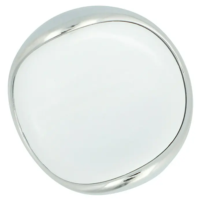 Häfele Pomo para muebles - Tipo de tirador del mueble: Botón, Plástico, Cromado, Blanco - Elegante plato de forma irregular con borde plateado. El diseño sencillo hace de esta bandeja un elemento llamativo en cualquier mesa.
