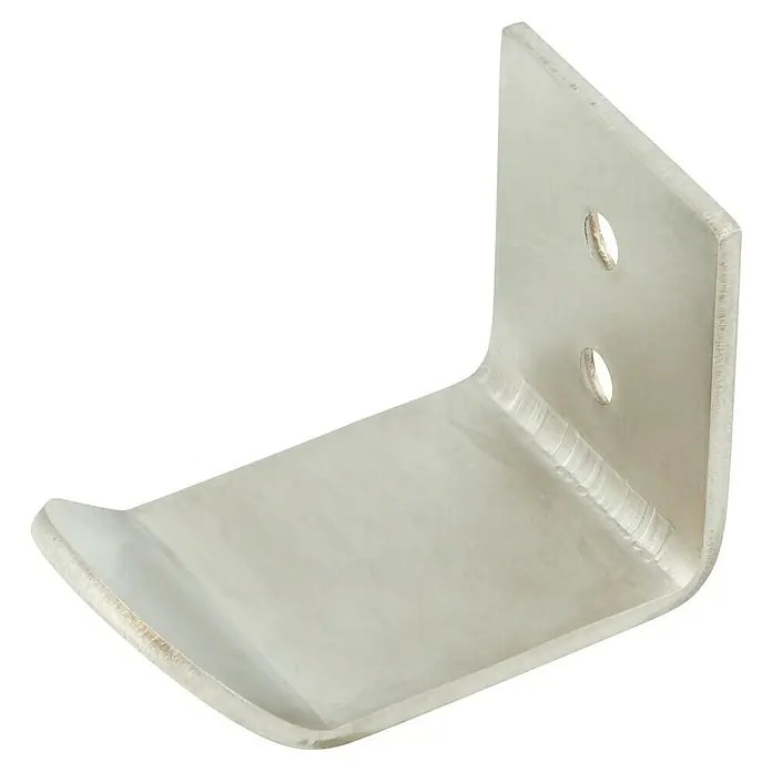 Häfele Tirador para muebles - L x An x Al: 45 x 28 x 32 mm - Escuadra metálica para montaje en pared con dos agujeros y borde redondeado. Ideal para la fijación estable de objetos.