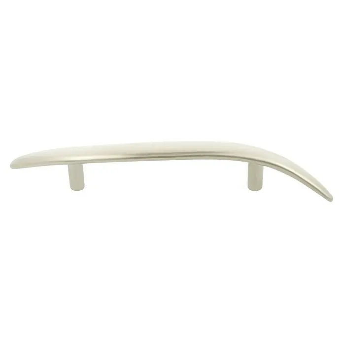 Möbelgriff - L x B x H: 177 x 35 x 27 mm, Vernickelt - Gebogener Möbelgriff in Silber. Der Griff ist elegant geschwungen und hat eine moderne Ausstrahlung, ideal für Schubladen und Schränke.