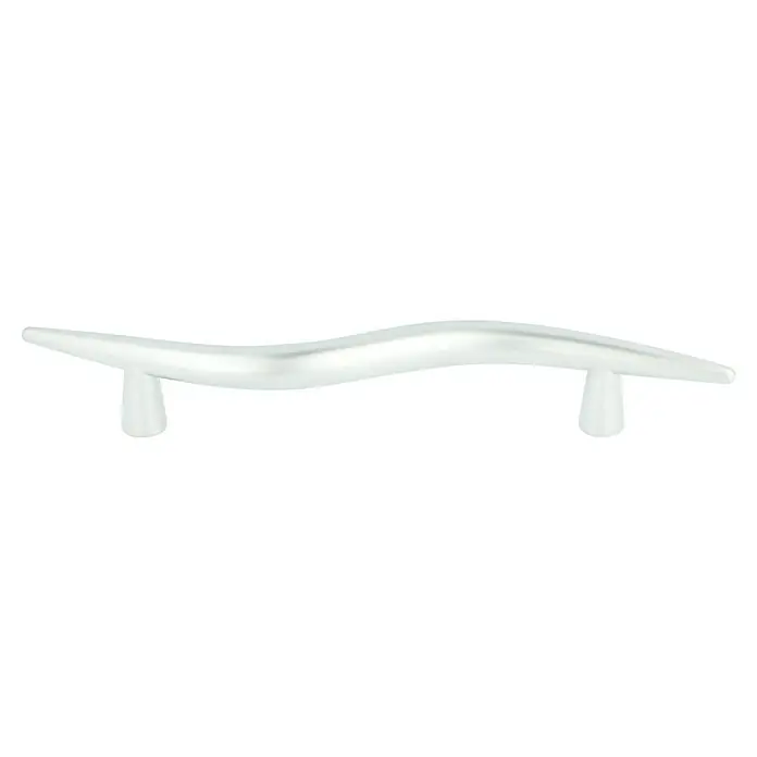 Möbelgriff - L x B x H: 200 x 27 x 30 mm, Verchromt, Lochabstand: 128 mm - Elegante, wellenförmige Möbelgriff in Silberoptik, perfekt für moderne Inneneinrichtungen. Der Griff vereint Stil und Funktionalität.
