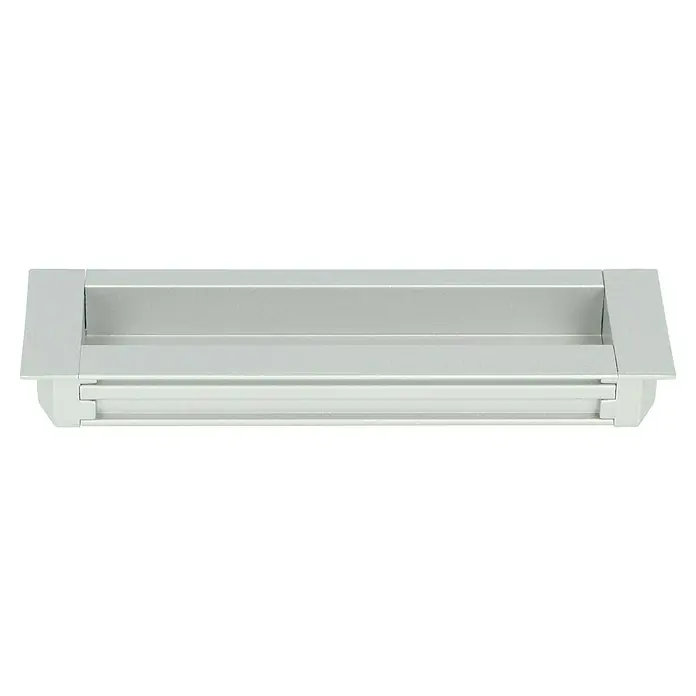 Häfele Tirador para muebles - Tipo de tirador del mueble: Concha, Aluminio - Pasacables plateado para escritorio. Una solución práctica para organizar cables y alambres en el espacio de trabajo.
