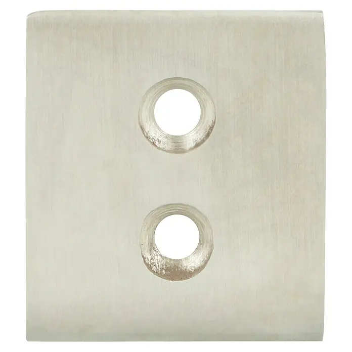 Häfele Tirador para muebles - L x An x Al: 45 x 28 x 32 mm - Placa de cubierta plateada con dos agujeros para instalaciones elegantes, ideal para decoraciones modernas y un aspecto limpio.