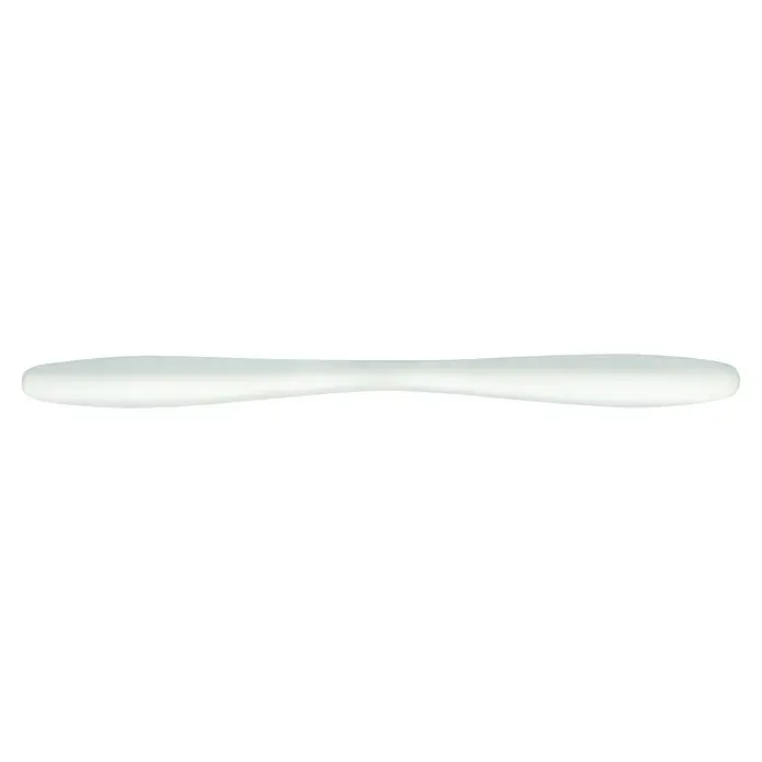 Möbelgriff - L x B x H: 125 x 9 x 24 mm, Verchromt - Weisse, längliche Kapselförmige Pille, die in der Mitte dünner ist. Die Pille ist glatt und ohne Beschriftung, perfekt für die Gesundheit.