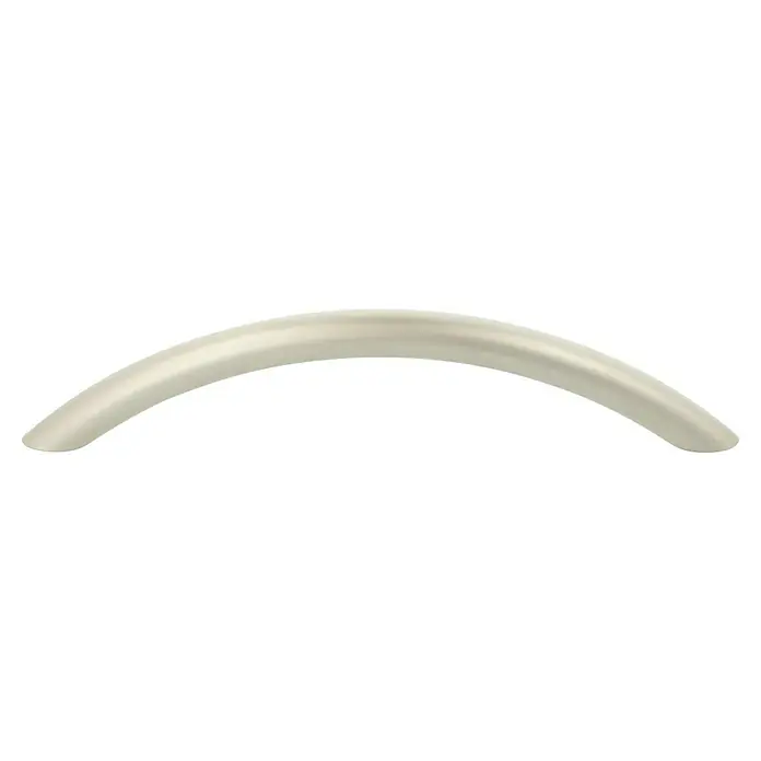 Häfele Tirador para muebles - Tipo de tirador del mueble: Estribo, Acero, Niquelado, Distancia entre orificios: 128 mm - En la imagen se ve un implante nasal de silicona beige curvado, que se utiliza en procedimientos de rinoplastia. Tiene una superficie lisa y refleja la luz.