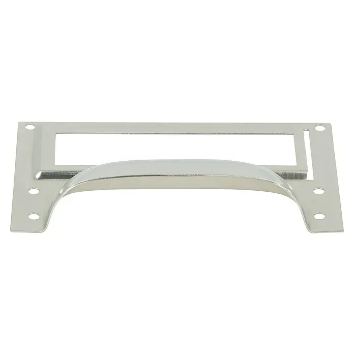 Häfele Tirador para muebles - Tipo de tirador del mueble: Concha, Acero, Niquelado, An x L: 84 x 49 mm - Tirador de cajón color cromo con placa de montaje y orificios para tornillos a la vista, ideal para muebles.