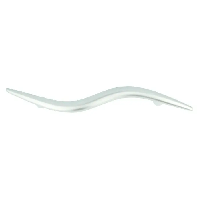 Möbelgriff - L x B x H: 200 x 27 x 30 mm, Verchromt, Lochabstand: 128 mm - Elegantes Möbelgriff-Design in Weiß. Die geschwungene Form und die helle Farbe machen diesen Griff zu einem stilvollen Detail für jedes Möbelstück.