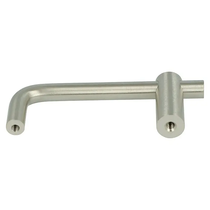 Häfele Tirador para muebles - Tipo de tirador del mueble: Barra, Distancia entre orificios: 64 mm - Manija metálica curvada con roscas en ambos extremos, ideal para muebles o aplicaciones industriales. Robusta y duradera.