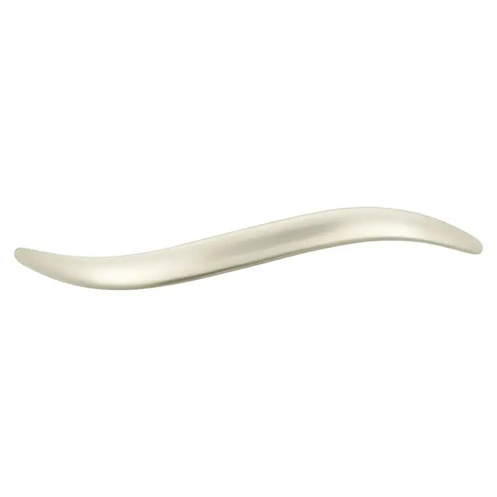 Möbelgriff - L x B x H: 177 x 35 x 27 mm, Vernickelt - Elegante, geschwungene Schubladengriffe in Weiß, ideal für moderne Möbel und Küchenschränke. Perfekt für ein stilvolles Zuhause.