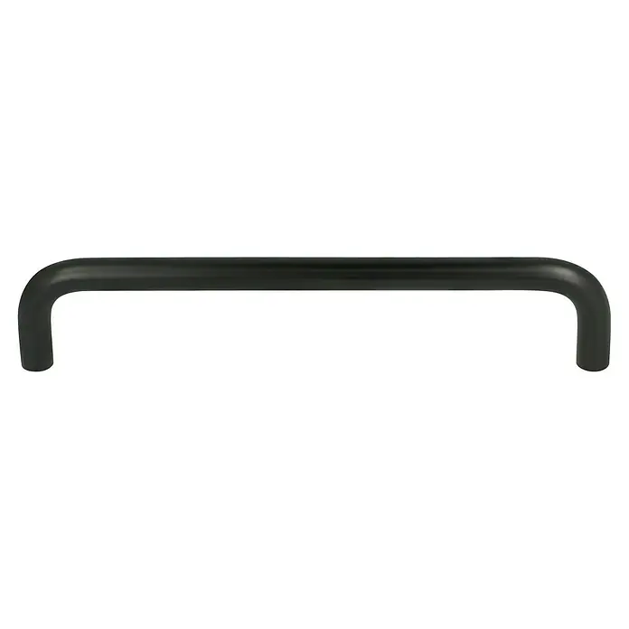Häfele Tirador para muebles - Tipo de tirador del mueble: Estribo, Acero, Lacado - Manija curva negra para muebles o cajones con esquinas redondeadas para un fácil manejo y un aspecto moderno.