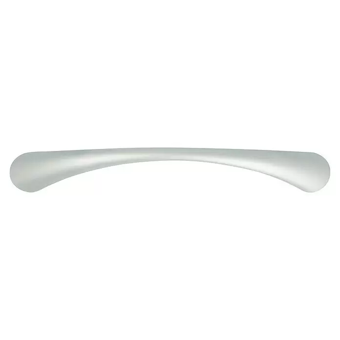 Rei Tirador para muebles - Largo: 151 mm, Tipo de tirador del mueble: Estribo, Cromo, Mate - Tirador o elemento decorativo curvo, gris claro esmerilado.