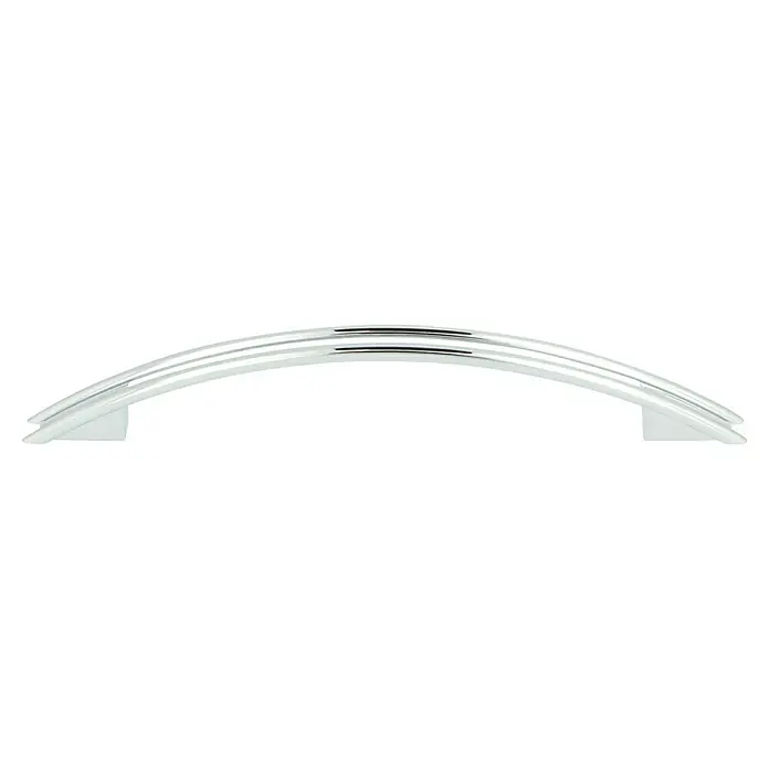 Häfele Tirador para muebles - Tipo de tirador del mueble: Estribo, L x An x Al: 169 x 12 x 27 mm, Otros, Cromado, Distancia entre orificios: 128 mm - Este tirador cromado para cajón con diseño de doble arco y base con pies es un elegante accesorio para muebles, que agrega brillo y funcionalidad.