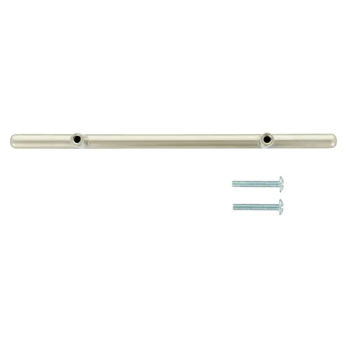 Möbelgriff - Vernickelt, Lochabstand: 96 mm, B x L: 30 x 100 mm - Metallgriff mit abgerundeten Enden und zwei silberfarbenen Schrauben. Ideal für Möbel und Schränke.