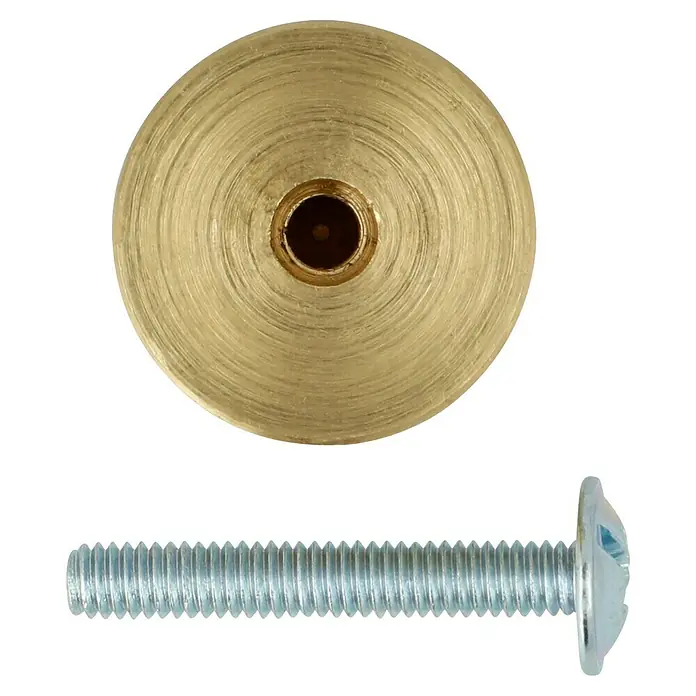 Häfele Pomo para muebles - Tipo de tirador del mueble: Botón, Ø x Al: 20 x 25 mm, Dorado - Pomo de mueble color latón con tornillo, ideal para armarios y cajones, ofreciendo una mejora elegante y funcional.