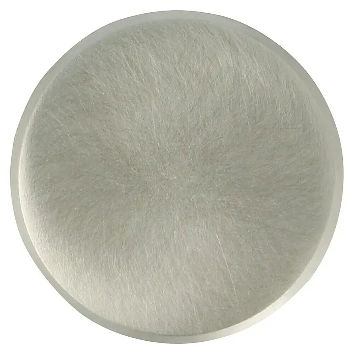 Häfele Pomo para muebles - Tipo de tirador del mueble: Botón, Diámetro: 25 mm - Primer plano de un plato redondo plateado con una textura fina y arremolinada. Ideal para mesas modernas.