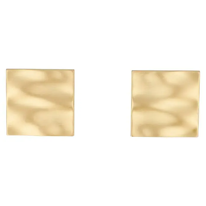 Möbelknopf-Set - 2 Stk., Typ Möbelgriff: Knopf, Ø x H: 40 x 16 mm, Sonstige, Vergoldet, Gold - Ein Paar goldene Ohrringe mit gehämmerter Oberfläche, die einen eleganten und modernen Look verleihen. Perfekt für den täglichen Gebrauch oder besondere Anlässe.