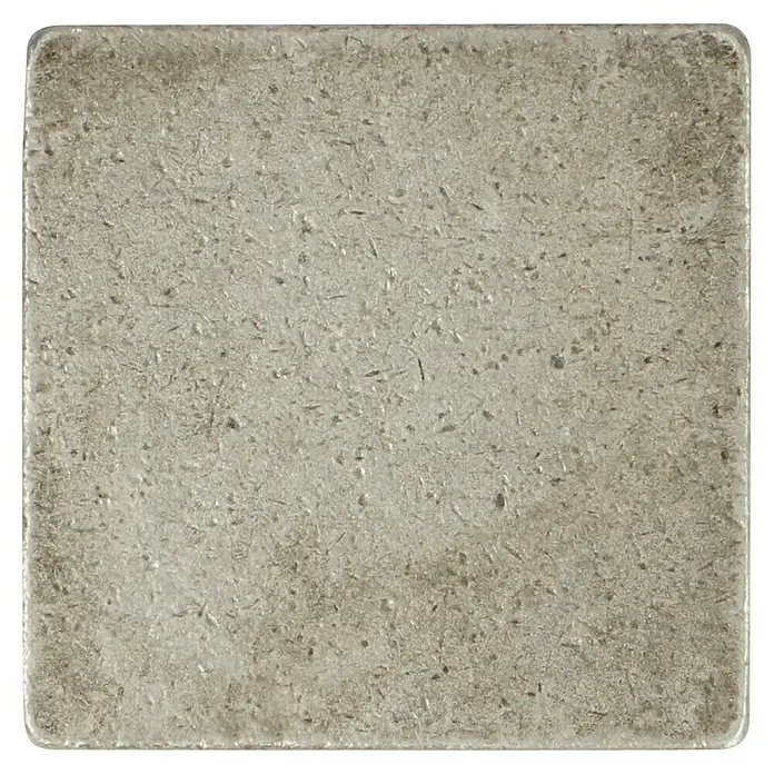 Häfele Pomo para muebles - Tipo de tirador del mueble: Botón, Niquelado, Gris - Posavasos cuadrado de piedra natural clara con una textura fina. Accesorio para el hogar robusto y elegante para la mesa.