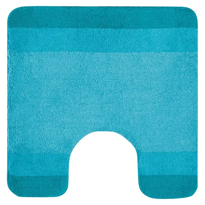 Spirella Badteppich WC Balance - 55 x 55 cm, Kunststoff, Türkis - Aquablauer Badteppich mit U-Ausschnitt und abgestuften Farbtönen für stilvolle Badezimmerakzente.