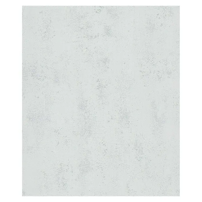 Marburg Vliestapete CELSIUSWeiß/Aluminium, L x B: 10,05 x 0,53 m - Eine Nahaufnahme einer strukturierten, weißen Quarzoberfläche mit subtilen grauen Sprenkeln, ideal für moderne Küchendesigns.