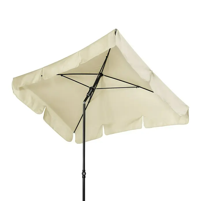 Doppler Sunline Marktschirm Waterproof Neo - Natur, Bespannungsmaß (L x B): 225 x 120 cm - Quadratischer Sonnenschirm in Cremefarbe mit schwarzem Gestell, ideal für den Garten oder die Terrasse. Schützt vor direkter Sonneneinstrahlung.