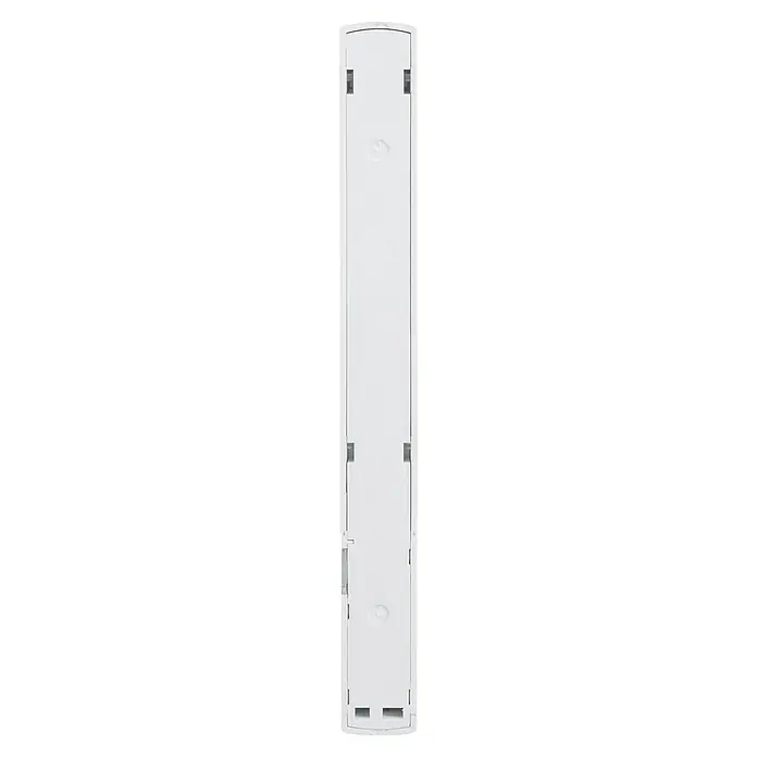 Homematic IP Fenster- & Türsensor HmIP-SWDO-PL-2 - Weiß, Batteriebetrieben, 16 x 147 x 20 mm - Nahaufnahme des weißen VELUX ThermoTechnology-Rahmens mit sichtbaren Befestigungspunkten. Ideal für Dachfenster.
