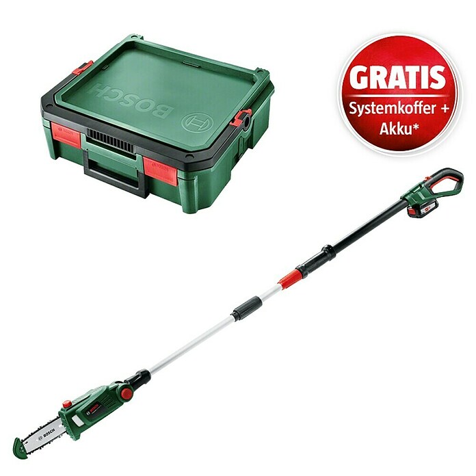 Bosch Power for All 18V Maschinenpaket inkl. Akku-Kit (Akku-Hochentaster UniversalChainPole 18 & gratis Systembox) | BAUHAUS