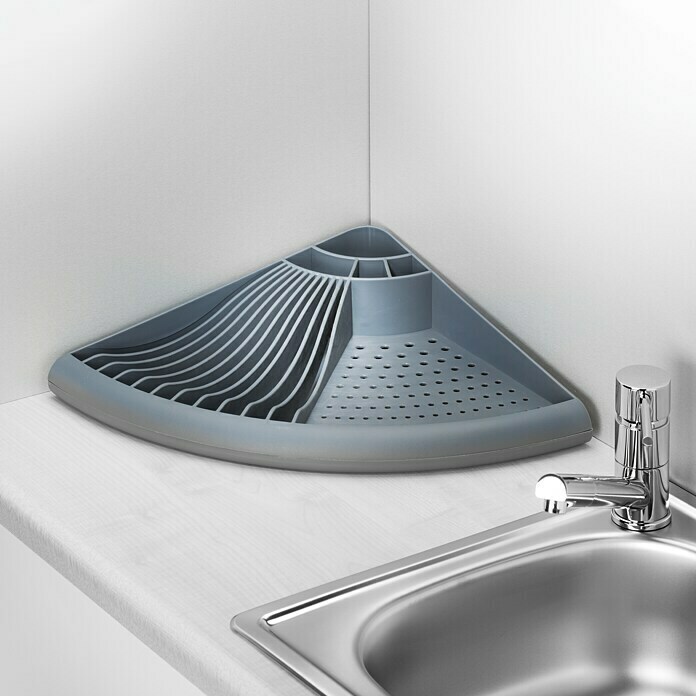 Wenko Ocjeđivač posuđa kutni element  (D x Š x V: 35 x 50 x 9 cm, Sive boje) | BAUHAUS