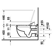 Duravit Starck 3 Wand-WC (Ohne WC-Sitz, Tiefspüler, Weiß)