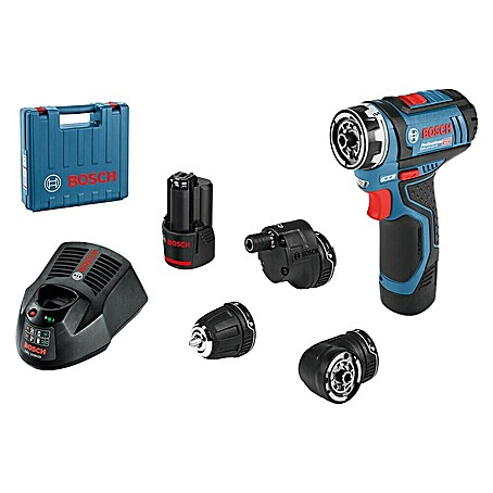 Bosch Professional Akku-Bohrschrauber GSR 12V-15 FC (12 V, 2 Akkus, 2 Ah, 30 Nm, 8 -tlg.)