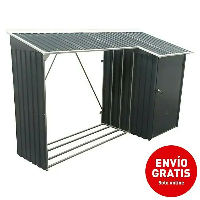 Tepro Almacén de leña para chimenea Metálico Combo (108,8 x 272 x 160,4 cm, Acero, Antracita)