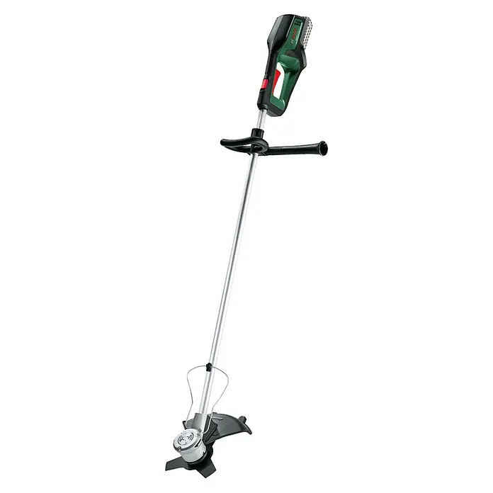 Bosch Power for All 36V Akku-Freischneider AdvancedBrushCut 36V-23-750 - 36 V, Ohne Akku, Schnittbreite Faden: 33 cm, Schnittbreite Messer: 23 cm - Aufsatz für Rasentrimmer von Bosch, silberner Schaft und grüner Handgriff. Ideal für präzise Rasenpflege und Kantenschnitt im Garten.