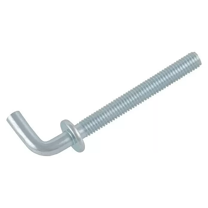 Suki Alcayata - Ø x L: 11 x 40 mm, Acero, Plastificado, Número de componentes: 1 ud. - Perno de anclaje en forma de L plateado con rosca y collarín metálico cerca del codo.