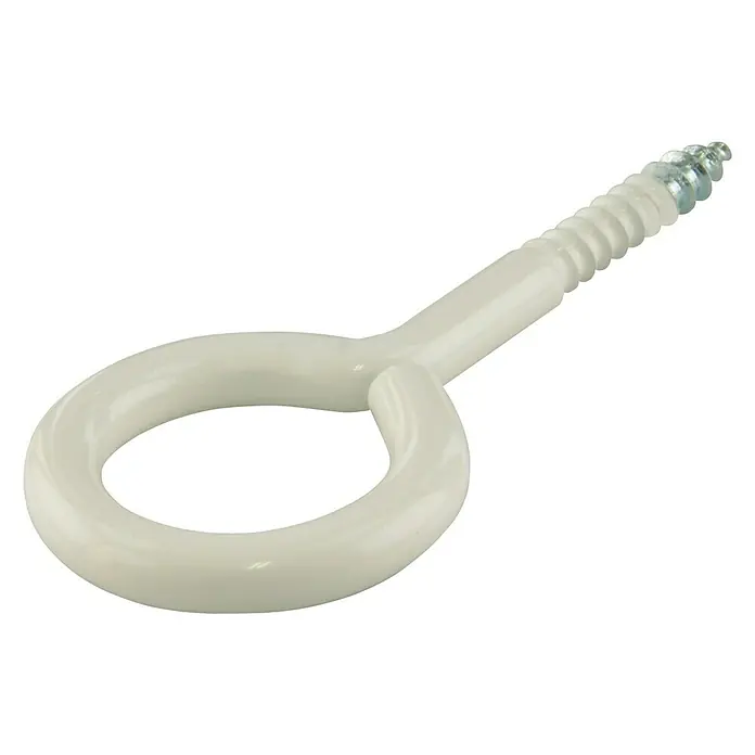 Suki Hembrilla cerrada - Ø x L: 6 x 16 mm, 1 ud., Blanco - Tornillo de ojal blanco con rosca. El gancho es circular y tiene una punta en forma de tornillo para atornillar.