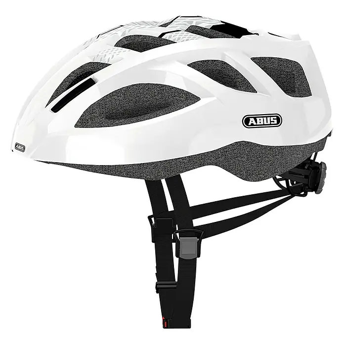 Abus Fahrradhelm SportGröße: M 54 - 58 cm, Weiß - Abus Fahrradhelm: Ein weißer Abus Fahrradhelm, perfekt für sichere Fahrten. Mit Belüftungslöchern für optimalen Komfort und verstellbaren Riemen.