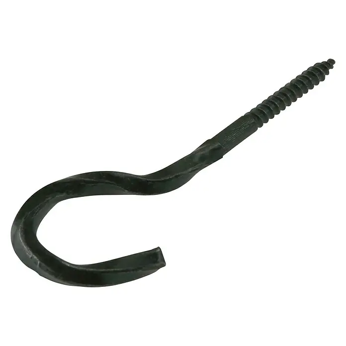 Suki Hembrilla abierta - Ø x L: 5,5 x 100 mm, 1 ud., Negro - Primer plano de un gancho negro para atornillar.